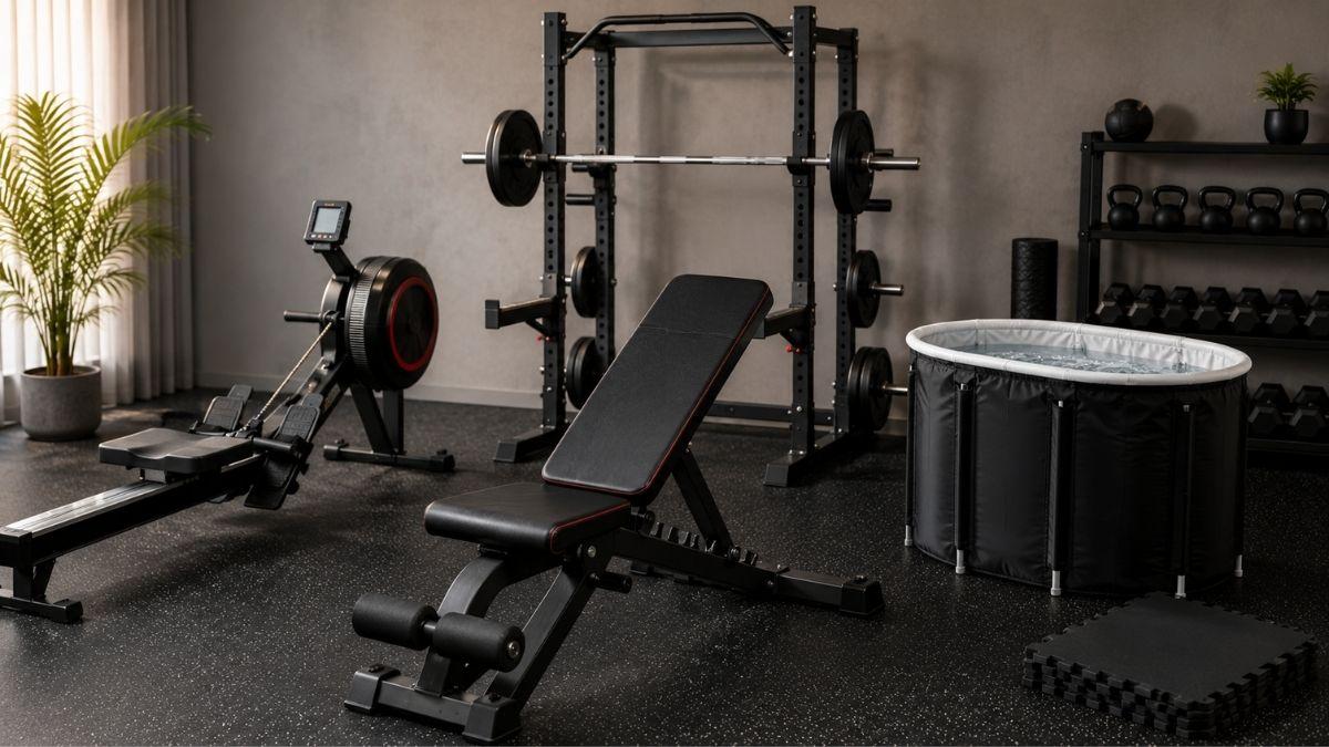 Modern home gym with fitness equipment