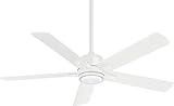 MINKA-AIRE F619L-WHF Stout 54" Ceiling Fan with LED Light and Remote Control in Flat White Finish