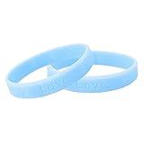 Fundraising For A Cause Light Blue Awareness Silicone Bracelet for Prostate Cancer, Graces Disease, Trisomy 18 Awareness, Fundraising, Gift Giving