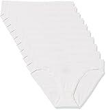 Amazon Essentials Women's Cotton Bikini Brief Underwear (Available in Plus Size), Pack of 10, White, Medium