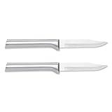 RADA Cutlery Everyday Paring Knife Stainless Steel Blade with Aluminum Made in USA, 6-3/4 Inches, Silver Handle, 2 Pack