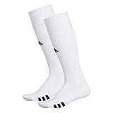 adidas Rivalry Soccer Socks Cushioned Over The Calf (OTC) (2-Pair), White/Black, Medium