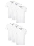 Hanes Mens Cotton, Moisture-wicking V-neck Tee Undershirts, Multiple Packs And Colors, White - 6 Pack, X-Large US