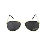 The System Sellers Dark Gold Rimmed Aviator Sunglasses Top Gun or Pilot Halloween Costume with UV Protection (Dark Lenses Gold Frame)