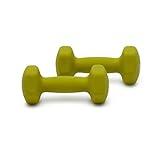 Amazon Basics Neoprene Coated Dumbbell Hand Weight Set, 5 pound each, Set of 2, 10 pounds, 2.27 Kilograms, Green