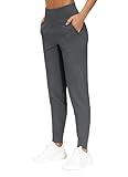 THE GYM PEOPLE Womens Joggers Pants with Pockets Athletic Leggings Tapered Lounge Pants for Workout, Yoga, Running (Large, Dark Grey)