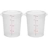 Cambro 4 QT (Quart) BPA-Free Round Food Storage Container with Lid (2 Pack) - Classic Series (Translucent)