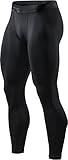 TSLA Men's Compression Pants, Cool Dry Athletic Workout Running Tights Leggings with Pocket/Non-Pocket, Hyper Control Pants Black, Large