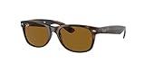 Ray-Ban RB2132 NEW WAYFARER Square Sunglasses For Men For Women + BUNDLE with Designer iWear Eyewear Kit (Light Havana/Crystal Lens B-15 Brown)