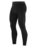 Runhit Men’s Compression Pants Running Tights Workout Leggings Athletic Base Layer Pants for Sports Yoga Basketball Black M