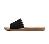 Soda Shoes Women Flip Flops Basic Plain Slippers Slip On Sandals Slides Casual Peep Toe Beach Efron-S Black Nub 7