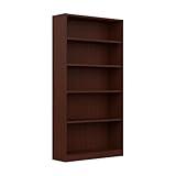 Bush Furniture Universal Tall 5 Shelf Bookcase in Vogue Cherry, Vertical Storage and Display Bookshelf for Home Office or Living Room Organization