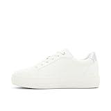 ALDO Women's Valenzia Sneaker, White/Silver, 7.5