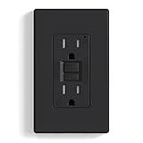 ELEGRP GFCI Outlet 15 Amp, Self-Test GFI Electrical Outlet with Thinner Design, TR Tamper Resistant GFCI Receptacle, Ground Fault Circuit Interrupters with Wall Plate, UL Listed, Matte Black, 1 Pack