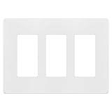 ENERLITES Screwless Decorator Wall Plate Child Safe Cover, Size 3-Gang 4.68" H x 6.53" L, Unbreakable Polycarbonate Thermoplastic, SI8833-W, Glossy, White