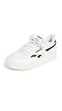 Reebok womens Club C Double Sneaker, Chalk/Core Black, 8.5 US