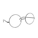 4E's Novelty Round Clear Lens Glasses Kids Non Prescription Circle Black Metal Wire Frame Eyewear, Old Man Lady Costume Accessories