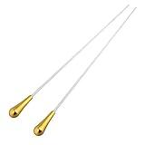 Jiayouy 15 Inch Music Baton Orchestra Baton Alloy Handle Music Conducting Baton Pack of 2 Gold