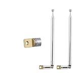 POBADY 2PCS FM Telescopic Antenna DAB Radio Antenna 7 Sections FM Portable Radio Antenna 57.5CM/22.6IN for TV FM/VHF/UHF Stereo DVB-T Reception