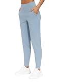 THE GYM PEOPLE Women's Joggers Pants Lightweight Athletic Leggings Tapered Lounge Pants for Workout, Yoga, Running (Large, Denim Blue)