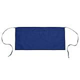 DALIX Waist Aprons Commercial Restaurant Home Bib Spun Poly Cotton Kitchen (3 Pockets) in Navy Blue