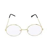 HexEh Old Man Costume Glasses Santa Gold Round Glasses Clear Lens Glasses for Men Women Christmas Dress Up Accessories Men's Costume Eyewear Glasses santa glasses for men