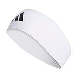 adidas Alphaskin Wide Fit Sports Headband, White/Black, One Size