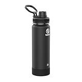 Takeya Actives 24 oz Vacuum Insulated Stainless Steel Water Bottle with Spout Lid, Premium Quality, Onyx