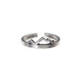 Whitney Howard Designs Mountain Ring for Women - Minimalist Statement Jewelry - Pewter Adjustable Ring - Ideal Gift for Outdoor Lovers, Nature Enthusiasts and Hikers