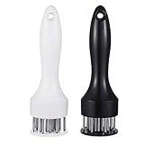 Meat Tenderizer Tool with Ultra Sharp Stainless Steel Needle Blades 2 Pack Meat Tenderizer Tool Profession Kitchen Gadgets Jacquard for Tenderizing and Cooking BBQ, Marinade, Steak, Beef, and Poultry