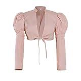 Vibsion Regency Spencer Jacket Womens Jane Austen Costume Pink Crop Coat Top for 1800s Victorian Regency Ball Gown S