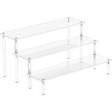 Aredpoook Acrylic Display Risers, 3 Tier Perfume Organizer Stand, Clear Cupcake Stand Holder, Large Shelf Risers for Figures, Dessert Shelves for Party, Riser Stand for Decoration and Organizer