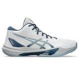 ASICS Men's Sky Elite FlyteFoam Mid Top 3 Volleyball Shoes, 7.5, White/Dolphin Grey