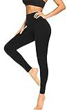 FULLSOFT High Waisted Leggings for Women No See-Through Tummy Control Yoga Pants Workout Leggings-Reg&Plus Size (Black, Small-Medium(One Size 2-12))