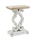 PARISLOFT Rustic Farmhouse Accent End Table, Natural Wood Side Table Nightstand for Dinning or Living Room 19.75 x 11.75 x 27.5 Inches