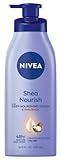 NIVEA Shea Nourish Body Lotion with Deep Nourishing Serum and Shea Butter, 48-Hour Moisturizing Body Lotion for Dry Skin, Nourishes and Smooths Dry Skin, 16.9 Fl Oz Pump Bottle