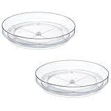 2 Pack, 9 Inch Clear Non-Skid Lazy Susan Organizers - Turntable Rack for Kitchen Cabinet, Pantry Organization and Storage, Fridge, Bathroom Closet, Vanity Countertop Makeup Organizing, Spice Rack