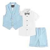 LOLANTA Boys Summer Wedding Guest Outfit Cute Gentleman Clothes Graduation outfit (Solid Blue, 8 years)