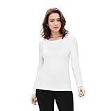 Natural Uniforms Women's Under Scrub Tee Crew Neck Long Sleeve T-Shirt (White, Medium)