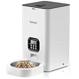 VOLUAS Automatic Cat Feeders - Pet Food Dispenser for Dry Food, Timed Cat Feeder with Desiccant Bag, Programmable Portion Size Control 4 Meals Per Day, 10s Voice Recorder