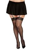 Dreamgirl Women’s Sheer Thigh High Pantyhose, Hosiery, Nylons, Stockings with Comfort Lace Top Anti-Slip Silicone Elastic Band