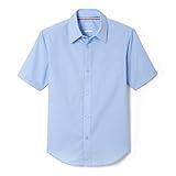 French Toast Boys' Short Sleeve Classic Poplin Dress Shirt (Standard & Husky), Light Blue, 12