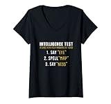 Womens Intelligence Test V-Neck T-Shirt