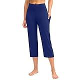 Prime Deals of The Day Today only one Day delivery Items Prime Womens Capri Pants Tummy Control Yoga Capris Black Capri Leggings Straight Leg Crop Yoga Pant My Orders Clearance Items Blue-1 S