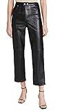 [BLANKNYC] womens Luxury Clothing Ribcage Straight Leg Vegan Leather Pants, the Baxter Pants, Track Record, 26 US