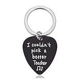 Sisadodo Music Teacher Gifts Keychain Teacher Appreciation Gifts I Couldn't Pick A Better Teacher Guitar Pick Keychain Gift for Teacher Thank You Gifts for Musicians Men Women