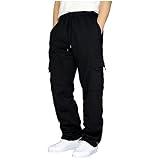 Prime Deals of The Day Lightning Deals Cargo Sweatpants for Men Big and Tall Loose Fit Casual Workout Running Pants Drawstring Joggers Wide Leg Cargos Cargo Joggers for Men Black 4X