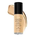 Milani Conceal + Perfect Liquid Foundation - Light Beige, 1 Fl. Oz. Cruelty-Free, Water-Resistant, Oil-Free, Medium-To-Full Coverage, Satin Matte Finish