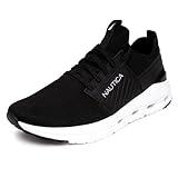 Nautica Mens Running Sneakers Sport Fashion Lace-Up Athletic Soft Shoes for Gym Tennis Men – Cushioned, Breathable, Lightweight & Comfortable-Gareth-Black White-Size 9.5