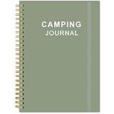 Heveboik Camping Journal and RV Travel Log Book - A5 Outdoor Camp & Adventure Journal for 25 Camping, Hiking Journal, Family Travel Books Camper Essentials Camping, 5.8" x 8.5", Cyan